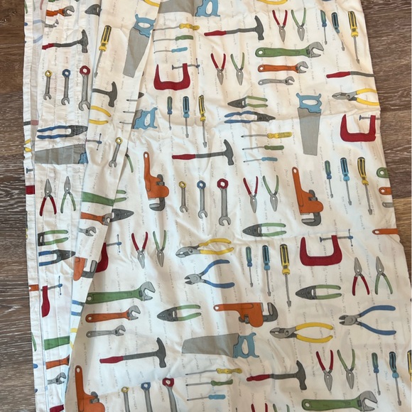 Pottery Barn Kids Trevor Twin Flat Sheet Tools Construction Carpentry Flat only - Picture 5 of 8